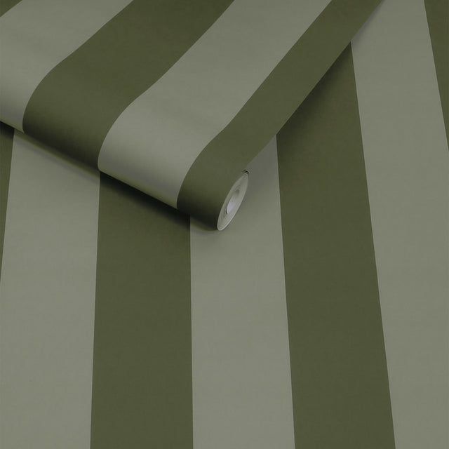 Made Demi Wallpaper Moss Wide Stripe - Made Collection Wall Covering