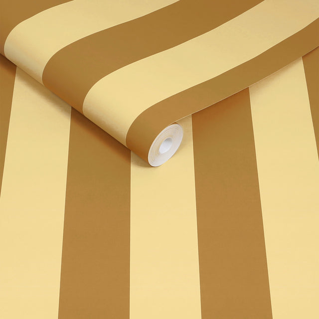 Made Demi Wallpaper Ochre Wide Stripe - Modern Wallpaper Collection