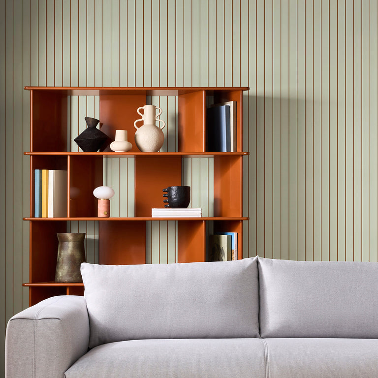 Made Kyria Wallpaper Mint & Chocolate Stripe - Modern Stripe Wall Covering