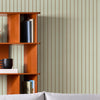 Made Kyria Wallpaper Mint & Chocolate Stripe close view picture on the wall