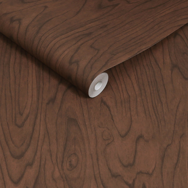Made Orly Wallpaper Dark Tone Timber - Wood Patterned Wall Covering