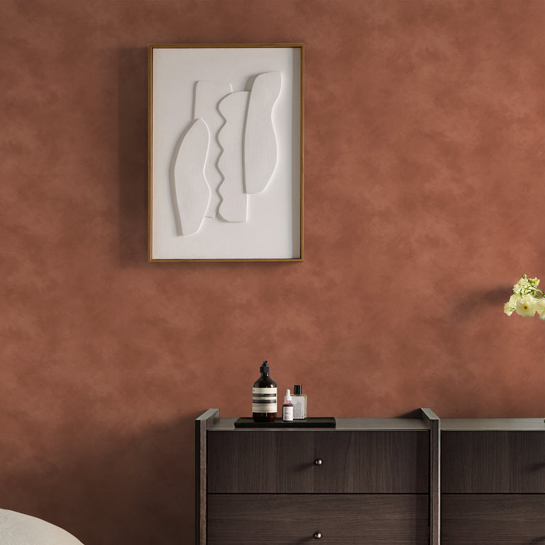 Made Shae Wallpaper Terracotta Limewash - Stylish Plain Wallpaper Collection