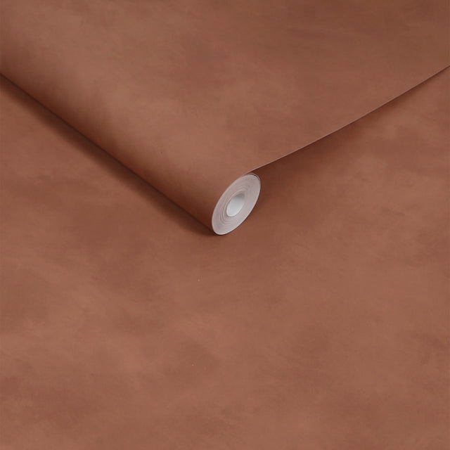 Made Shae Wallpaper Terracotta Limewash - Stylish Plain Wallpaper Collection