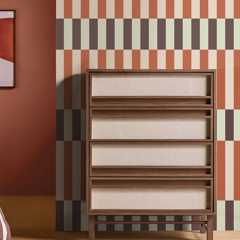 Made Terri Wallpaper Mint & Orange - Modern Wall Covering – Made Collection