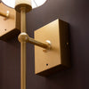 Madison Set of 2 USB Rechargeable Wall Lights close view picture of the antique brass base