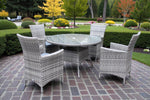 Madrid Garden Dining Table & Chairs Set rattan dining set of 120 cm round table and 4 wicked chairs