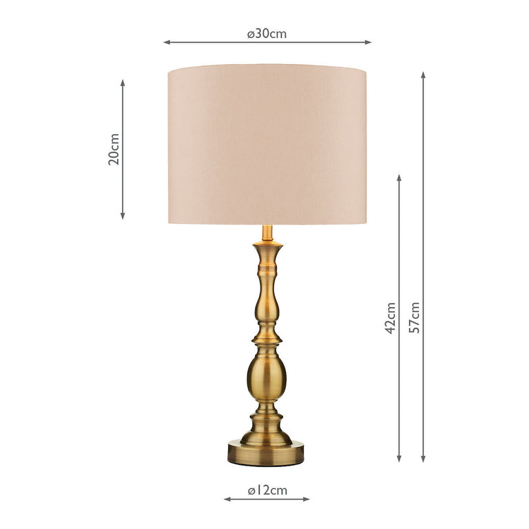 Madrid Table Lamp Antique Bronze with Taupe Drum Shade – Elegant Lighting Collection Home Decor Accent Lamp
