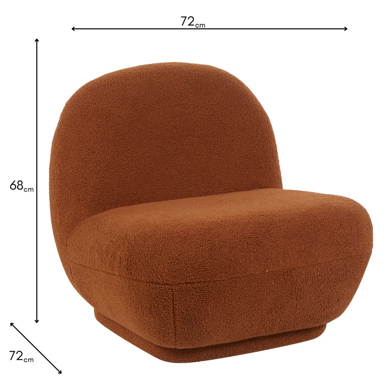Maisie Accent Chair Rust - Modern Boucle Occasional Chair