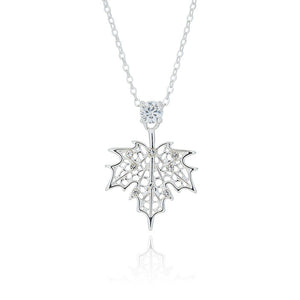 Silver Plated Maple Leaf Necklace