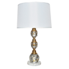 Marble and Glass Table Lamp with antique brass hardware