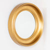 Marcella Deep Round Mirror Gold 90cm picture on the wall