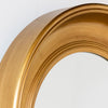 Marcella Deep Round Mirror Gold 90cm close view picture of the solid wooden mirror