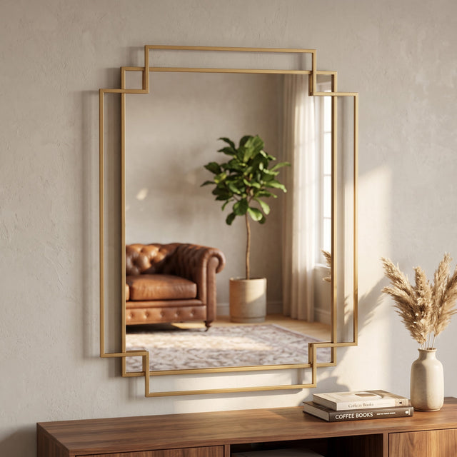 Marco Rectangular Wall Mirror Gold 70x100cm