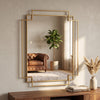 Marco Rectangular Wall Mirror Gold Lifestyle Picture on the wall