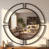 Marco Round Mirror Black 100cm lifestyle pictureonthe wall