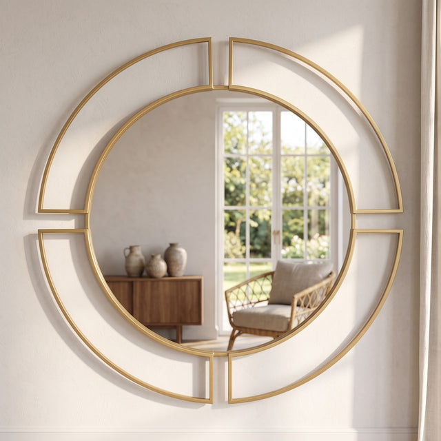 Marco Round Mirror Gold 100cm