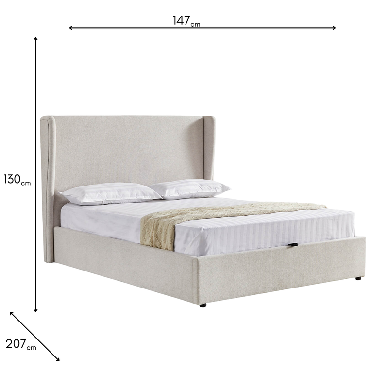 Margot Double 4'6 Ottoman Bed Cashmere