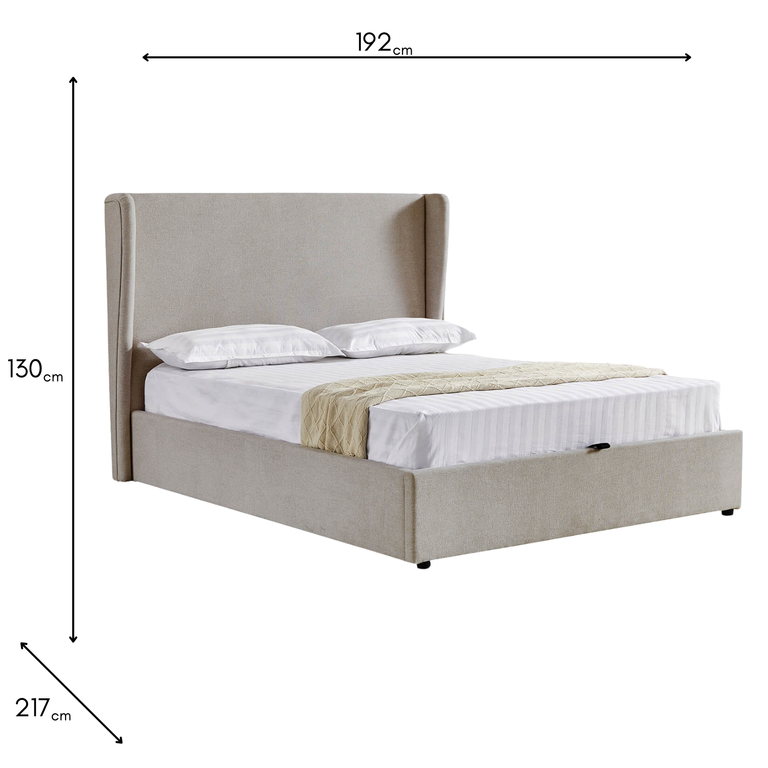 Margot Super King 6' Ottoman Bed Greige  - Ottoman Bed Collection