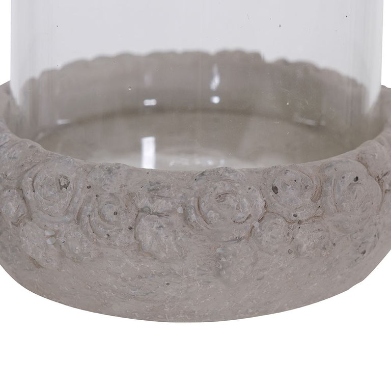 Marino Rose Windlight Candle Holder Small - Glass & Ceramic Candle Holder