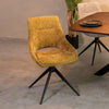 Marlow Pair of Fabric Swivel Dining Chairs Mustard life style picture