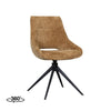 Marlow Pair of Fabric Swivel Dining Chairs Mustard picture on the white background