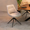 Marlow Pair of Fabric Swivel Dining Chairs Stone life style picture