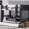 Fashionable bunk bed for children's or guest rooms.
