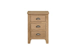 Marsden 3 Drawer Bedside Table Natural Oak front view picture