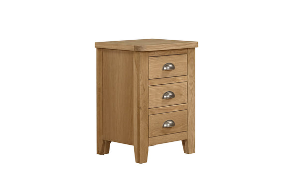 Marsden 3 Drawer Bedside Table Natural Oak picture on the white background