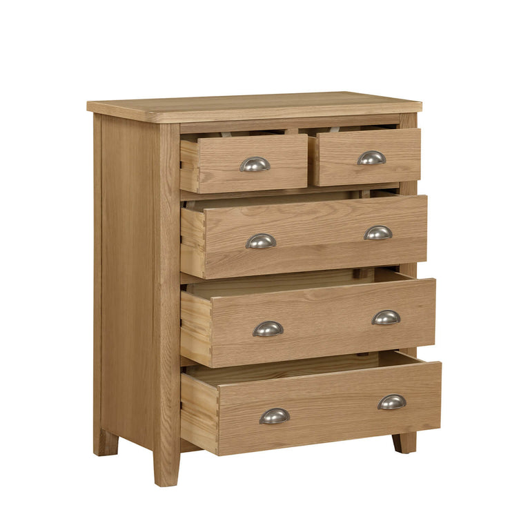 Marsden 5 Drawer Tall Chest Natural Oak