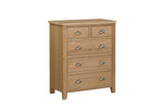 Marsden 5 Drawer Tall Chest Natural Oak picture on the white bakground