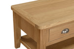 Marsden Coffee Table Natural Oak close view picture of the tables top
