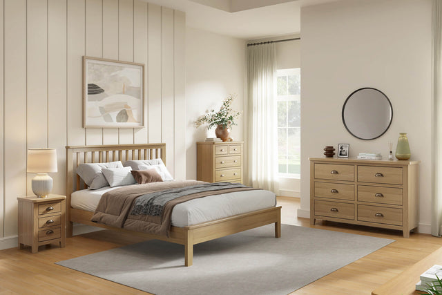 Marsden Double 4'6" Bed Natural Oak