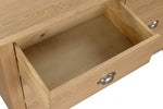 Marsden Dressing Chest 6 Drawer Natural Oak close view picture of the opened drawer