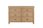 Marsden Dressing Chest 6 Drawer Natural Oak front view picture