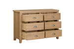 Marsden Dressing Chest 6 Drawer Natural Oak picture with opened drawers