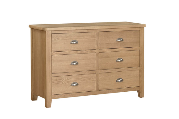 Marsden Dressing Chest 6 Drawer Natural Oak picture on the white background