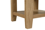 Marsden Lamp Table Natural Oak close view picture of the tables legs and bottom shelf