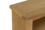 Marsden Low Bookcase Natural Oak close view picture of the top
