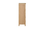 Marsden Narrow Chest 5 Drawer Natural Oak side view picture
