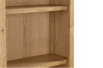 Marsden Tall Bookcase Natural Oak close view picture of the shelves