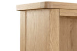 Marsden Tall Bookcase Natural Oak close view picture of the top