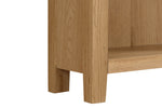 Marsden Tall Bookcase Natural Oak close view picture of the legs