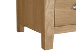Marsden Wardrobe Natural Oak close view picture of the wardrobes leg