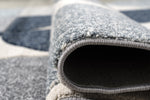 Mason 105 Geometric Rug Grey Blue  close view picture of the pile height