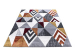 Mason Geometric Rug 100 Grey Orange horizontal layout
