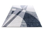 Mason Geometric Rug 103 Navy Grey horizontal view of the rug