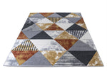 Mason Geometric Rug 109 Grey Orange horizontal view of the rug