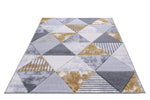 Mason Geometric Rug 110 Grey Mustard rug horizontal view