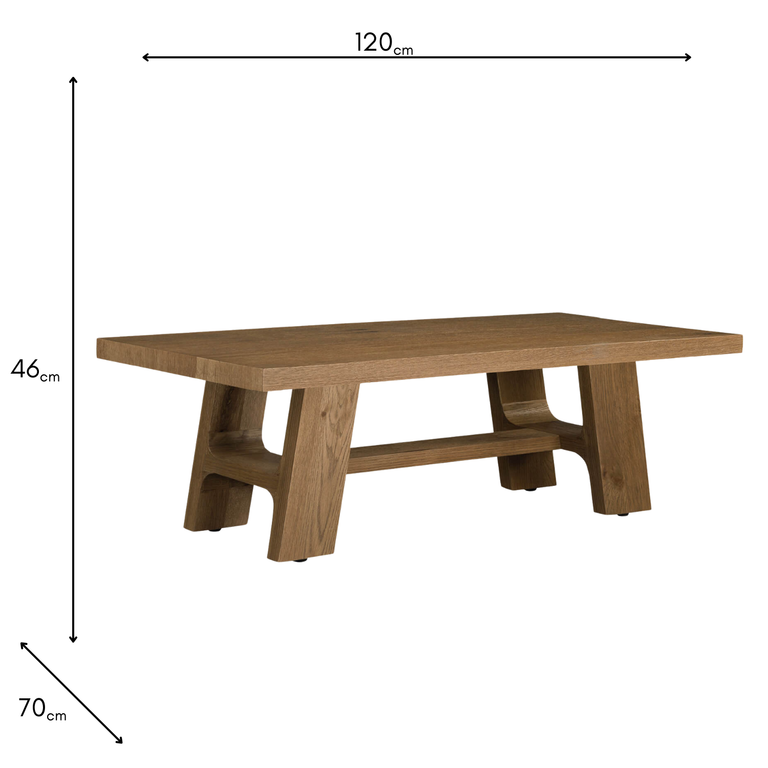 Massimo Coffee Table Wide Cashew - Wooden Living Room Table